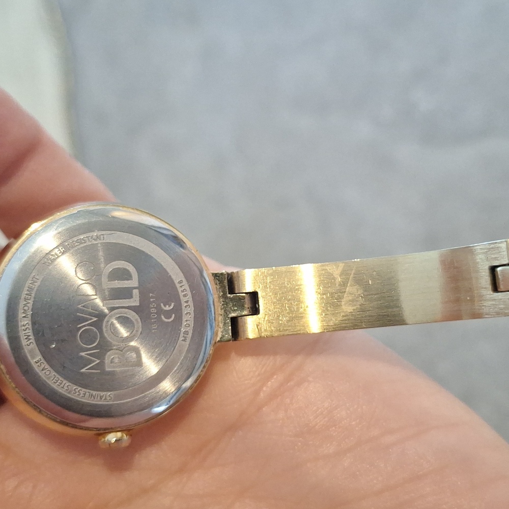 Movado Gold and Pink Women's Watch - Picture 6 of 7